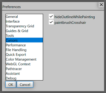 Cursors preferences
