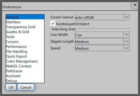 General preferences