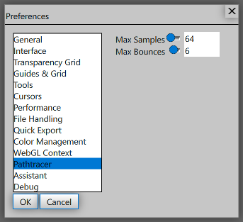Pathtracer preferences