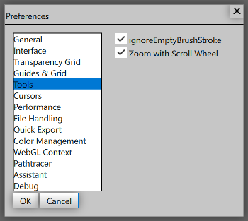Tools preferences