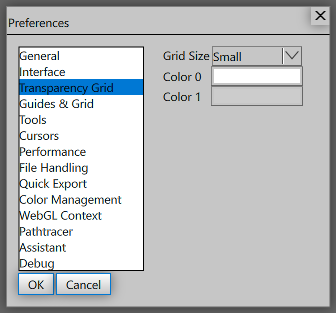 Transparency Grid preferences
